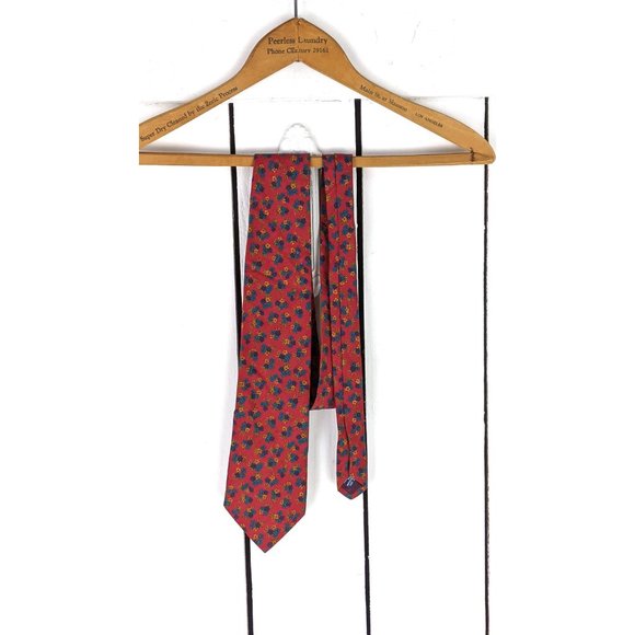 Vintage GAP red blue floral cotton neck tie - Picture 5 of 5